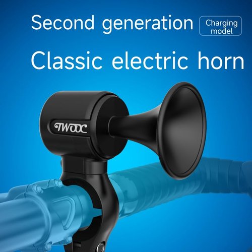 BSSOK Electric Bike Horn for Adults/Kids, 120dB Loud Electronic 300mAh Rechargeable Bicycle Bell 1 Sound Mode IPX5 Waterproof Fit for 22.2/25.4/31.8mm Handlebar