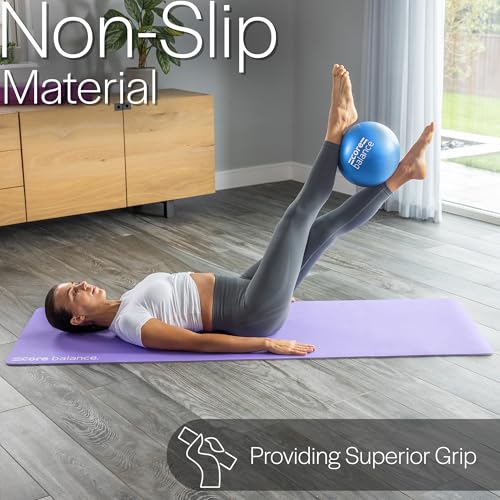 9 Inch Anti-Burst Pilates Ball - Mini Exercise Ball for Yoga, Barre, Stretching - Blue