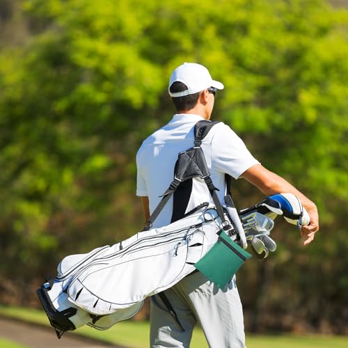 Golf Tee Pouch - Green Zipper Ball Bag with Clip