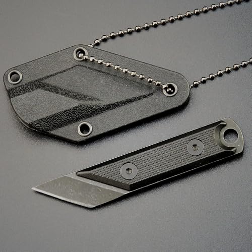 Compact Fixed Blade Knife with Kydex Sheath - Black