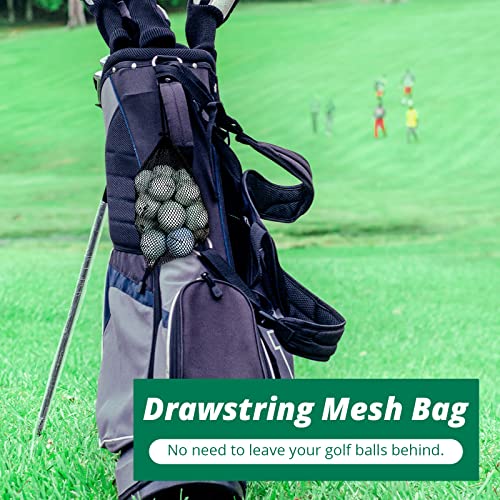 Nylon Mesh Drawstring Bags - 2 Pack for Golf Balls & Sports Gear