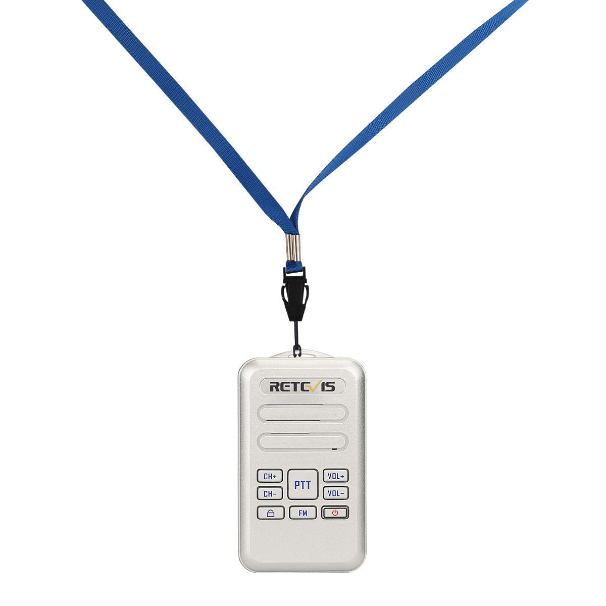 Retevis RT20 Mini Walkies Talkies for Adults, 16 Channel, FM, Small Two Way Radio Hands Free Lightweight with Lanyard(Silver,1 Pack)