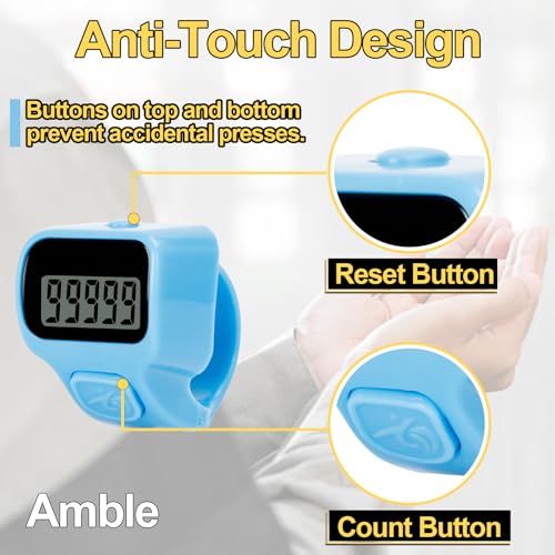 Amble Clicker Counter, Tally 6 Pack Electronic Finger for Knitting,