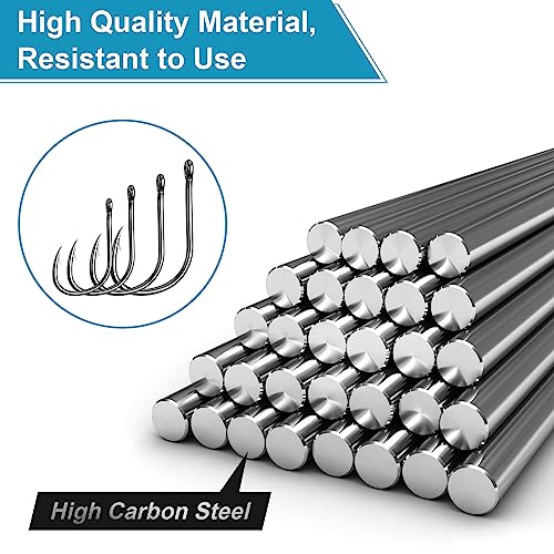 Carbon Steel Fishing Hooks Set - 100 Pieces with Storage Box
