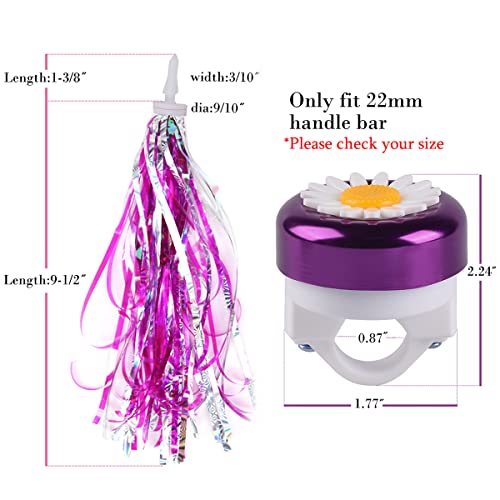 Kids Bicycle Bell with Streamers - Purple & Pink