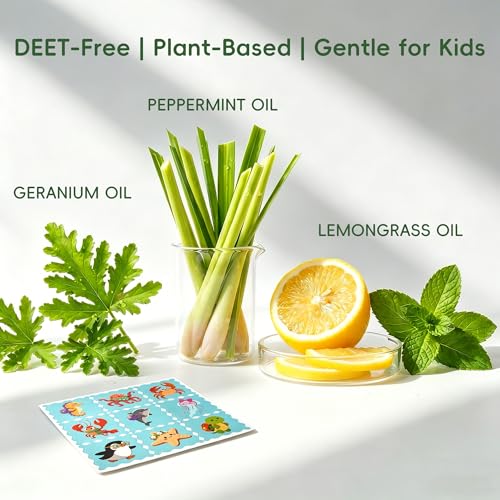 Mosquito Repellent Stickers for Kids - 108 Fun Puzzle Patches
