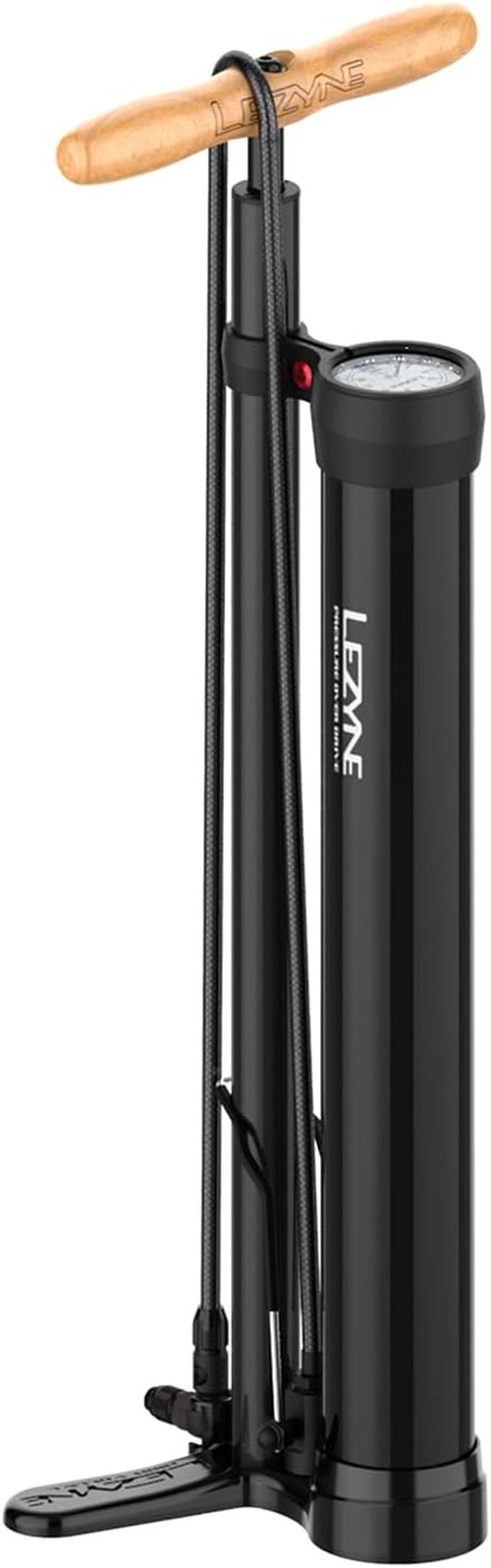 LEZYNE High Volume Tubeless Bike Floor Pump - 220 PSI Air Pump with 2.5" Gauge for Mountain & Gravel Bikes - ABS-1 Pro Chuck