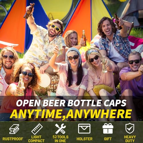 52 in 1 Slim Minimalist Survival Card Wallet Tool Card, Credit Card Size Multitool, Wallet Engineering Ruler Scale, Multitool Card Pocket Tool(Bottle Opener, Screwdrivers, Phone Stand & More), 1 Pcs