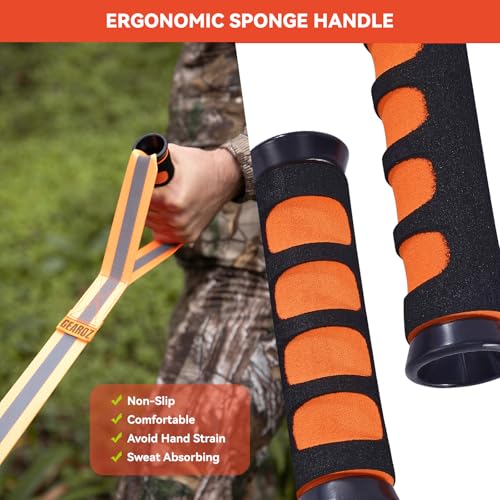 GearOZ 2-Pack Deer Drag Ropes with Harness, 76" Reflective Orange Drag Straps with Handles