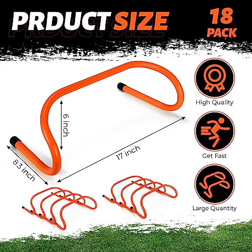 18 Pcs Speed Training Hurdles - Durable Agility Equipment - Orange