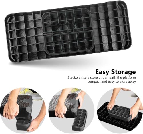 Adjustable Aerobic Stepper with 2 Risers - Dark Gray
