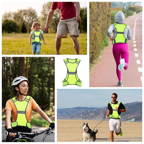High Visibility Reflective Running Vest - Green Lightweight Safety Gear