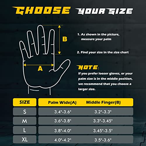 Full-Finger Workout Gloves for Men - Black, Large Size