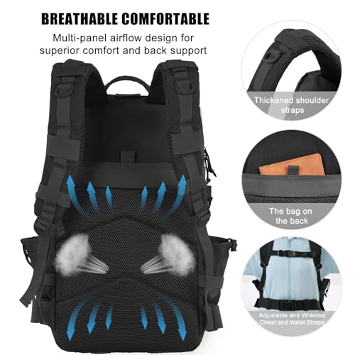 50L Military Tactical Backpack – Water Resistant Hiking Rucksack