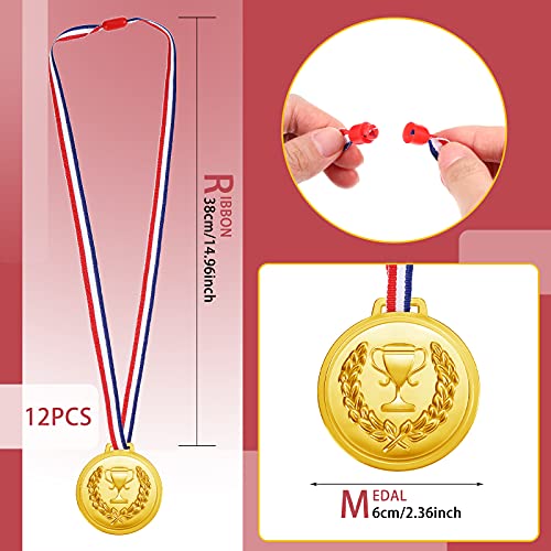 15 Pcs Inflatable Torch and Medals Set - Silver Gold Bronze