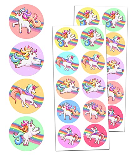 Unicorn Sticker Sheets - 20 Sheets with 200 Self-Adhesive Stickers