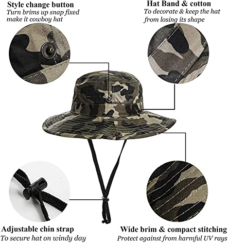Boys' Camo Bucket Hat - Lightweight Sun Protection, 7-14 Years