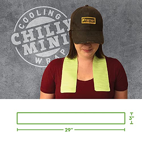 Mini Cooling Neck Towel - 29" x 3" Hyper-Evaporative Wrap - High Vis Orange