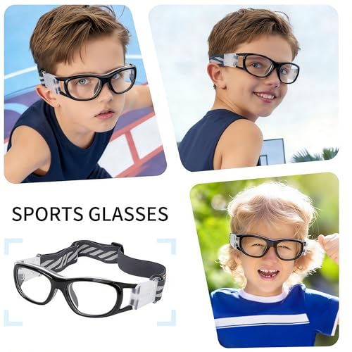 Kids Sports Protection Goggles - Black Frame Gray Pad
