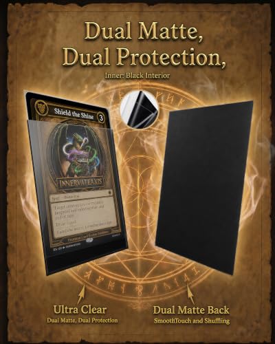 InnervateAxis Black Outer + Inner Card Sleeves Bundle (200 Count) 66.5×92.5mm Outer 64×89mm Inner