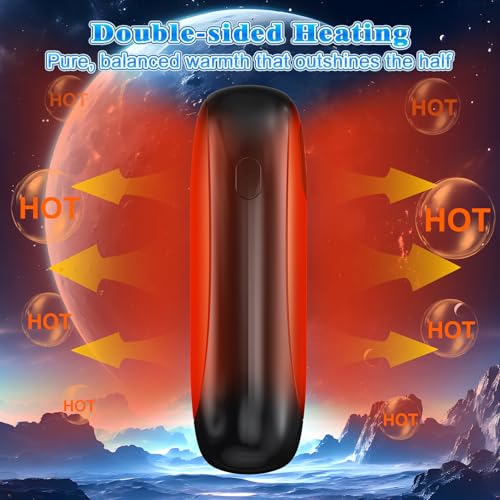 JMOSTRG 2-Pack Rechargeable Hand Warmers Dual-Sided with LED Display & Flashlight – Black