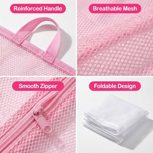 Mesh Ball Pit Ball Storage Bags - 2 Pack Organizer with Zipper