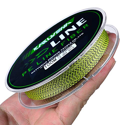 Braided Fishing Line - Abrasion Resistant 4 Strand 10 LB (109 Yards) - Yellow/Black