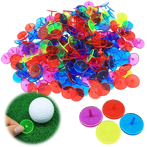 Transparent Golf Ball Markers - 100 Pcs Multicolor Plastic