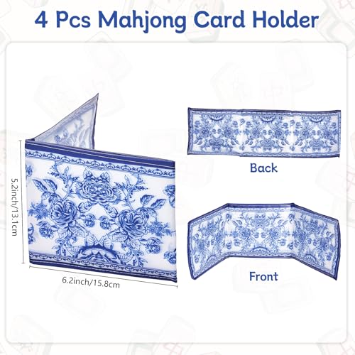 Blue Mahjong Card Holder Sleeve (4 Pack) – 2026 Protector, Bornerwhite