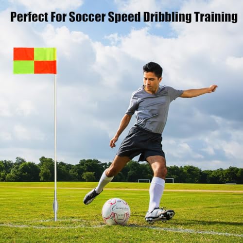 67-Inch Soccer Corner Flags Set - 4 Durable Agility Poles