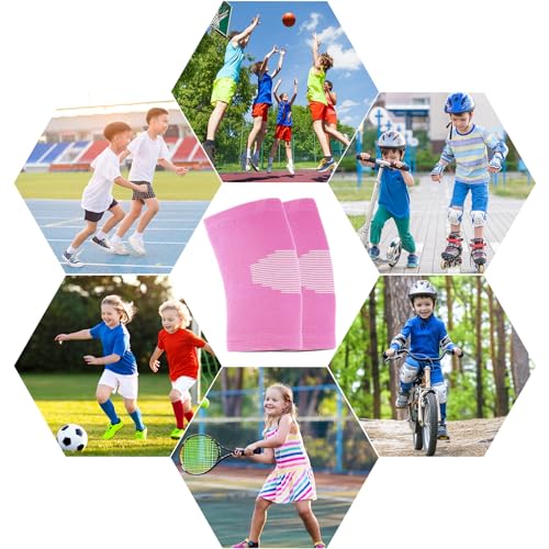 Kids Knee Brace Compression Sleeves 2 Pairs Small Pink Purple Sports Support