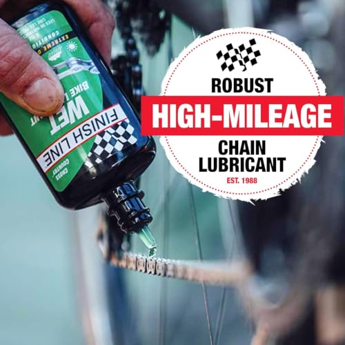 Finish Line Wet Bike Chain Lubricant 2 fl oz - Heavy-Duty Waterproof Cycling Lube