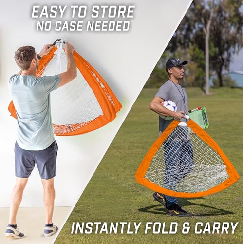 GoSports Portable Soccer Goals for Kids - Orange, 4x3 ft, Set of 2