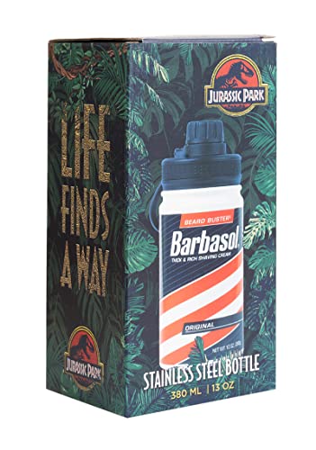 Jurassic Park Barbasol 13oz Water Bottle - Grupo Erik Stainless Steel Travel Bottle