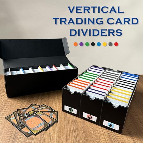 Card Dividers for Trading Cards - 80 Pack with Color Tabs