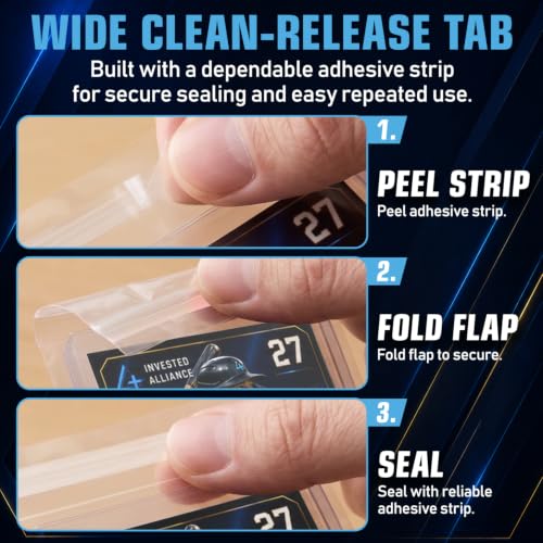 100 Count Resealable Team Bags for Trading Cards - High Clarity Sleeves