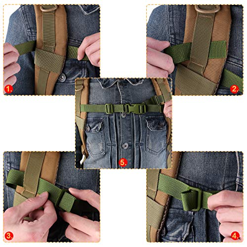 Adjustable Backpack Chest Strap Belt with Buckle - Army Green