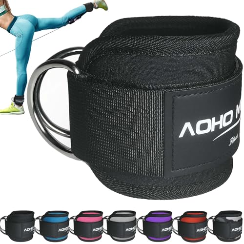 Neoprene Ankle Strap for Cable Machines - Black - Single
