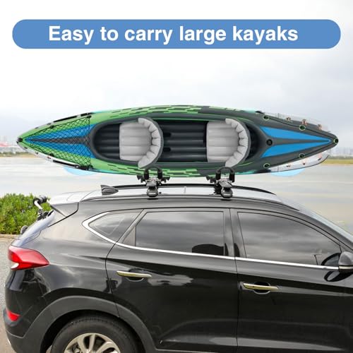 Kayak Roof Rack 4-in-1 Carrier - Adjustable J-Style - Black
