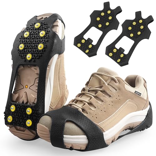 Ice Cleats Snow Traction Crampons for Shoes & Boots - X-Large (10-12.5 Men / 11.5-14 Women)