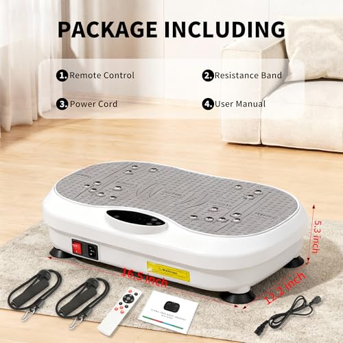 Vibration Plate Exercise Machine for Whole Body Fitness - White