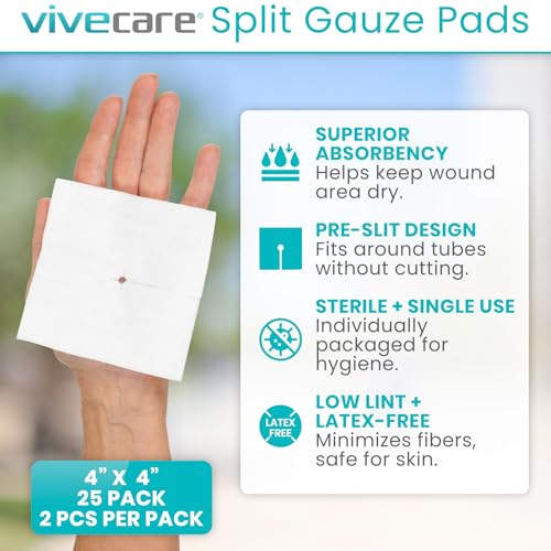2"x2" Sterile Drain Sponges - Pre-Cut Gauze Pads, 50 Pack