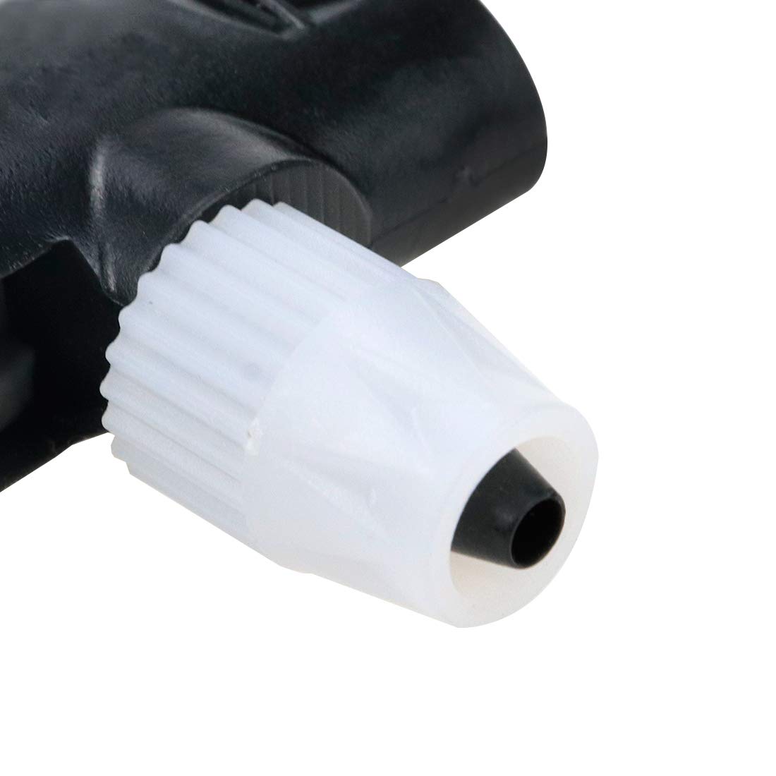 AUTUT 2 Pcs Black Plastic Dual Head Bike Bicycle Pump Head Nozzle Hose Adapter Connector