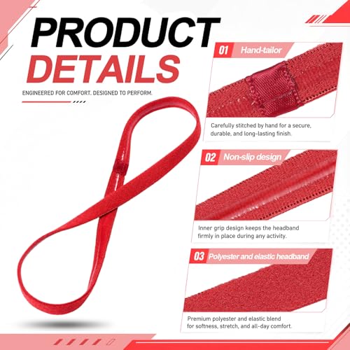 Non-Slip Elastic Sport Headbands with Silicone Grip - Brown Tones, 4 Pack