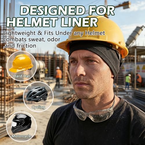 Cooling Skull Cap - 2 Pack Breathable Mesh Running Hat - Black & Dark Gray
