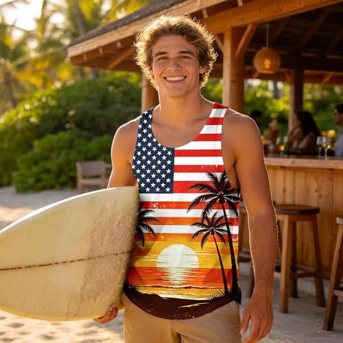 Men's 3D Graphic Tank Top - Quick Dry Workout Shirt