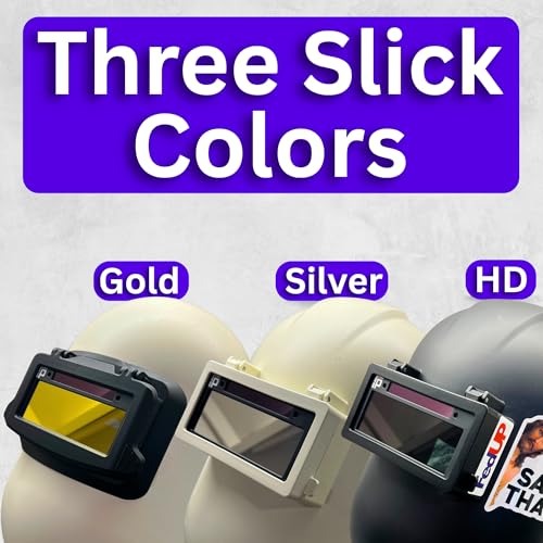 The King Single 1.0 | Shade 11 Gold Auto Darkening Welding Lens | 2" x 4 1/4" x 0.2" | Darkens Automatically And Ultra Clear | Gold Front - Deep Blue Weld View | Ridge Products Royal Series