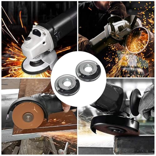 2Pcs Angle Grinder Flange Nuts with 5/8-11 Inch Thread, Quick Change Grinder Flange Locking Nut Metal Angle Grinder Nut for Replacement/Fixing Cutting Discs