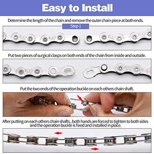 Single Speed Bike Chain - 114 Links, 1/2 x 1/8 Inch - 1 Set