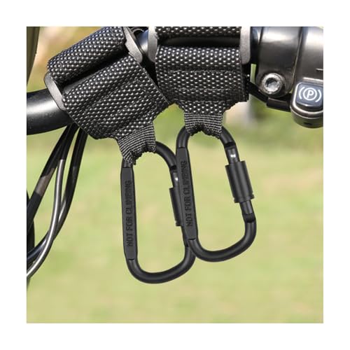 2PCS Heavy Duty Scooter Handlebar Hook - Adjustable Carabiner for Helmet - Black